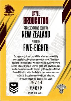 2024 NRL Traders Titanium - World In League Priority #WLP03 Gayle Broughton Back